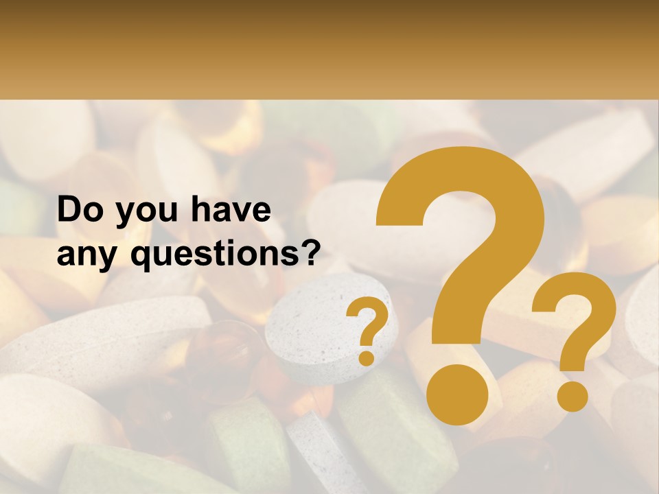 A Pile Of Pills With A Name Of Presentation PowerPoint Template