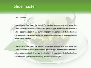 A Cup Of Green Tea With Leaves On A Saucer PowerPoint Template