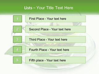 A Cup Of Green Tea With Leaves On A Saucer PowerPoint Template