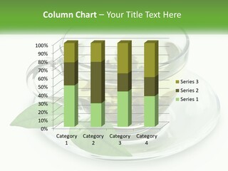 A Cup Of Green Tea With Leaves On A Saucer PowerPoint Template