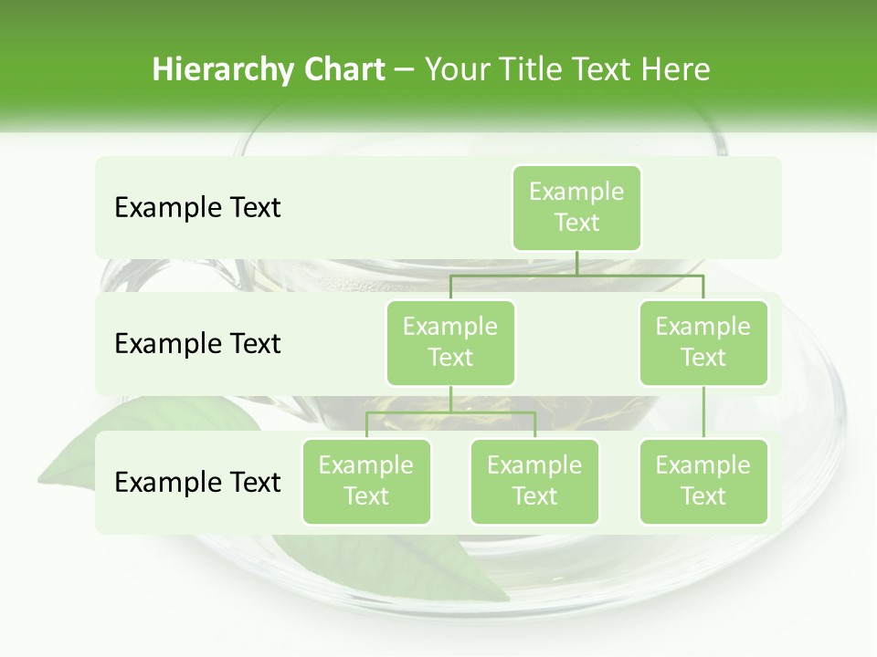 A Cup Of Green Tea With Leaves On A Saucer PowerPoint Template