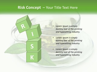 A Cup Of Green Tea With Leaves On A Saucer PowerPoint Template
