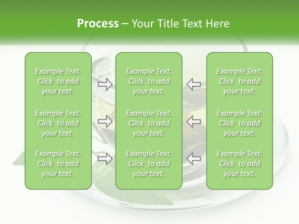 A Cup Of Green Tea With Leaves On A Saucer PowerPoint Template