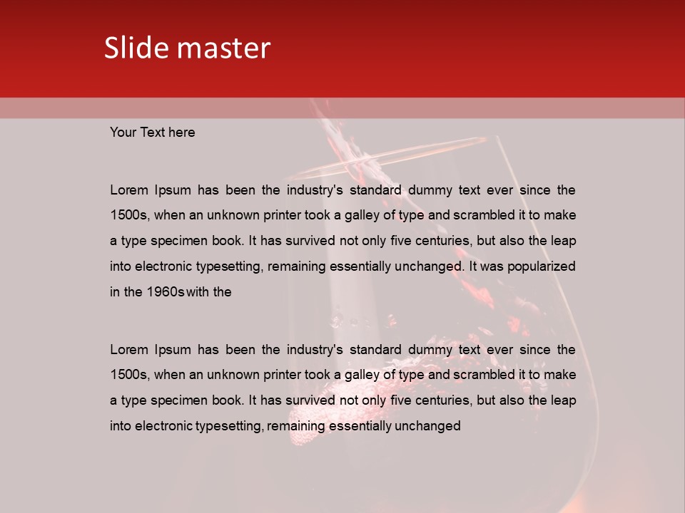 A Red Wine Being Poured Into A Wine Glass PowerPoint Template