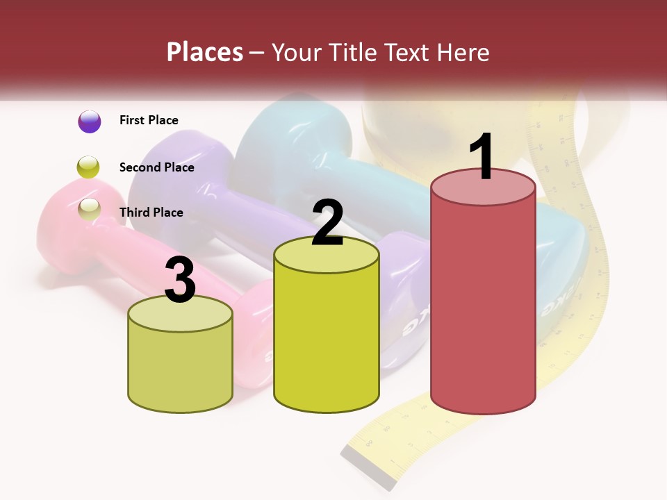 A Group Of Dumbs And An Apple With A Measuring Tape PowerPoint Template