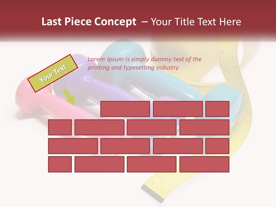 A Group Of Dumbs And An Apple With A Measuring Tape PowerPoint Template