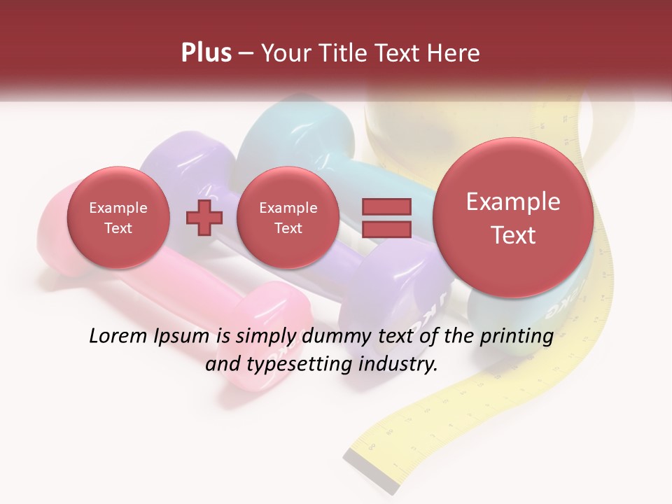 A Group Of Dumbs And An Apple With A Measuring Tape PowerPoint Template