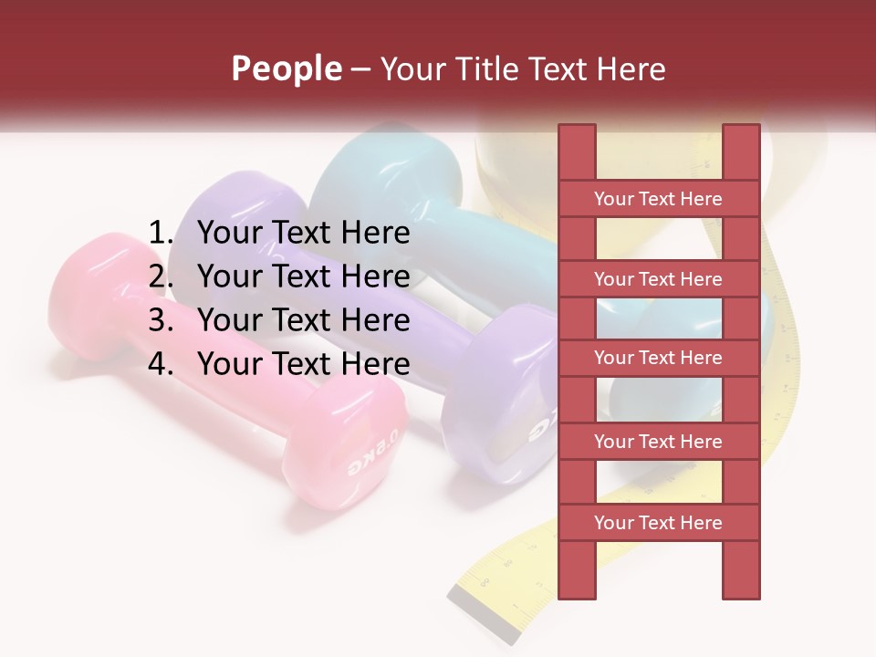 A Group Of Dumbs And An Apple With A Measuring Tape PowerPoint Template