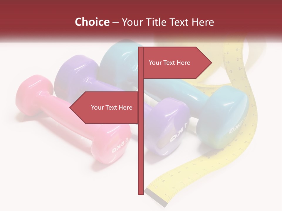 A Group Of Dumbs And An Apple With A Measuring Tape PowerPoint Template