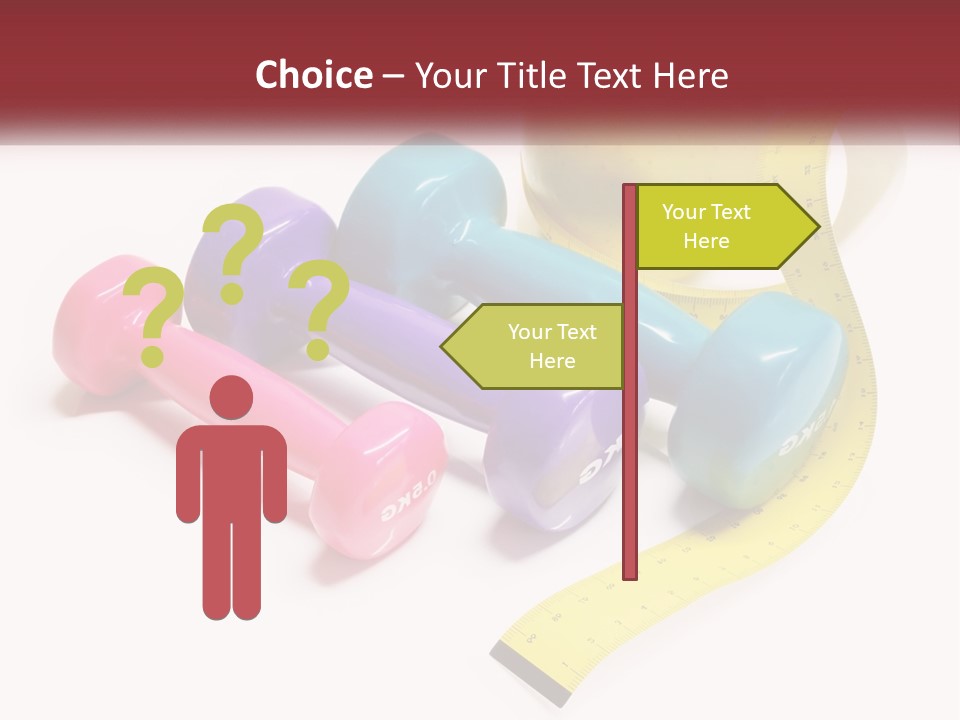 A Group Of Dumbs And An Apple With A Measuring Tape PowerPoint Template