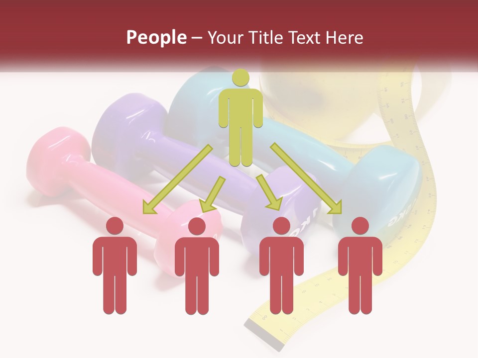 A Group Of Dumbs And An Apple With A Measuring Tape PowerPoint Template