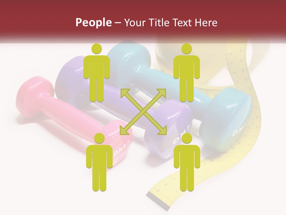 A Group Of Dumbs And An Apple With A Measuring Tape PowerPoint Template