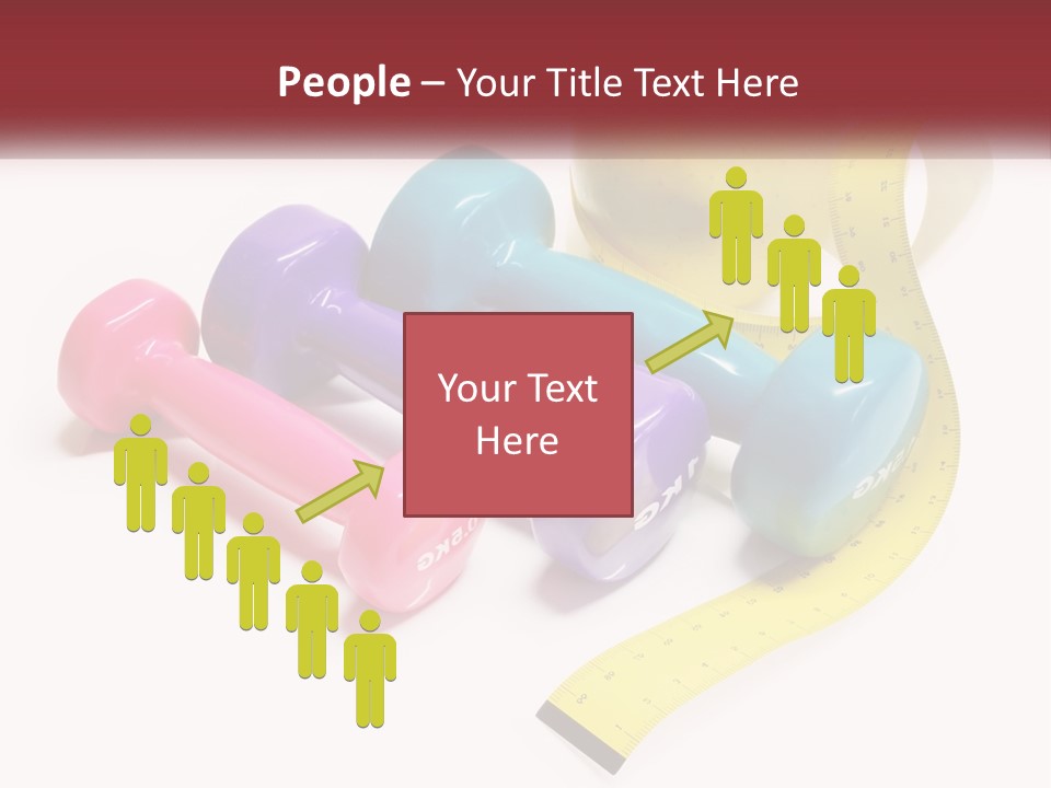 A Group Of Dumbs And An Apple With A Measuring Tape PowerPoint Template