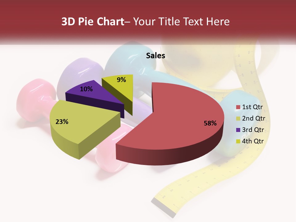 A Group Of Dumbs And An Apple With A Measuring Tape PowerPoint Template