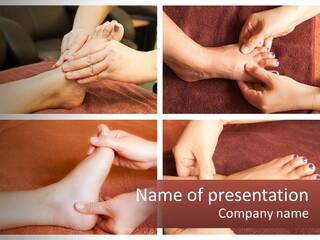 A Collage Of Photos Of A Woman Receiving A Foot Massage PowerPoint Template