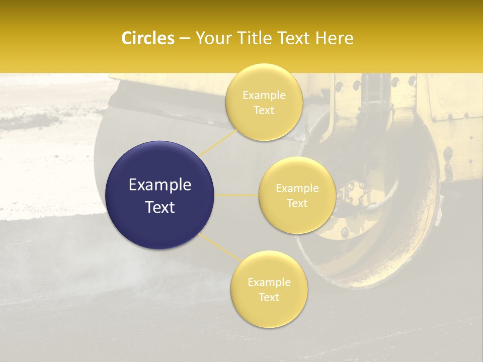 A Yellow Bulldozer Is Moving Down The Road PowerPoint Template