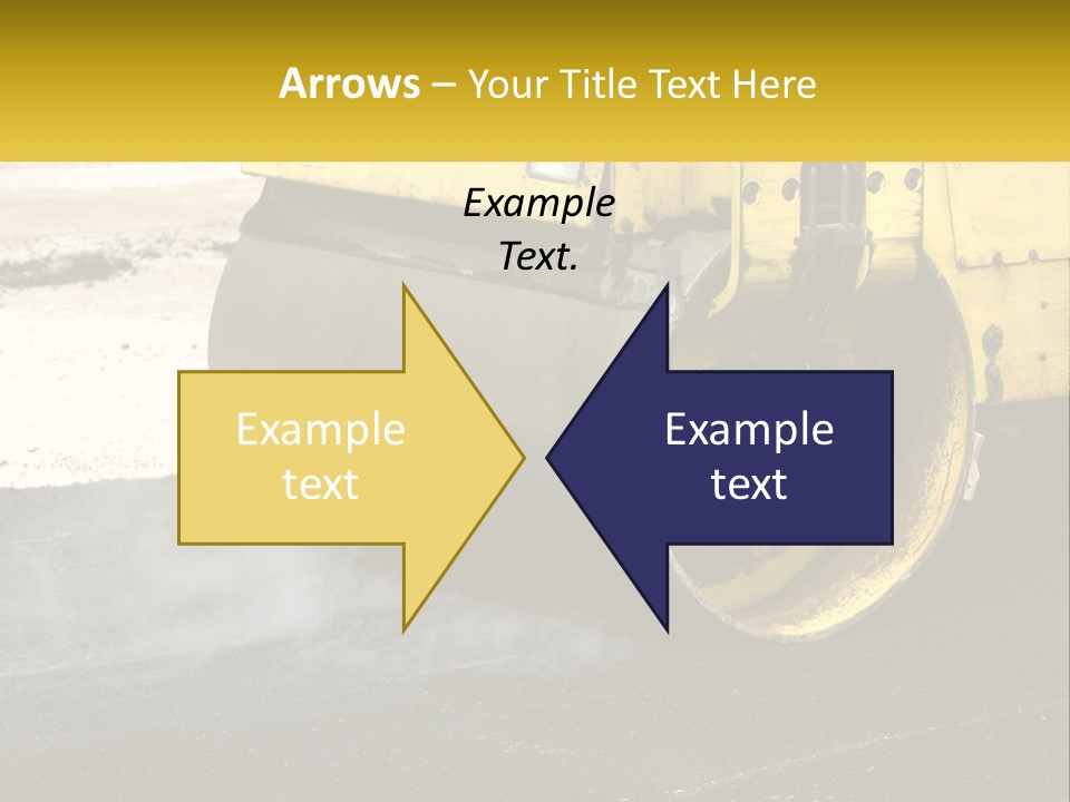 A Yellow Bulldozer Is Moving Down The Road PowerPoint Template