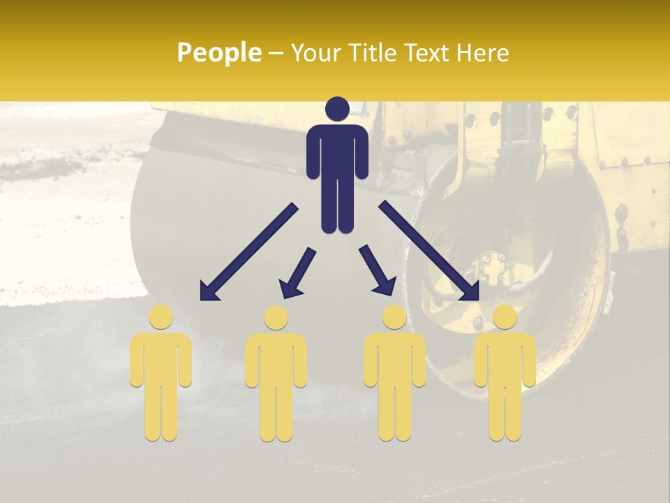 A Yellow Bulldozer Is Moving Down The Road PowerPoint Template