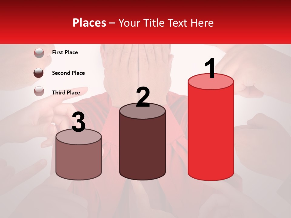 A Group Of People Covering Their Faces With Their Hands PowerPoint Template