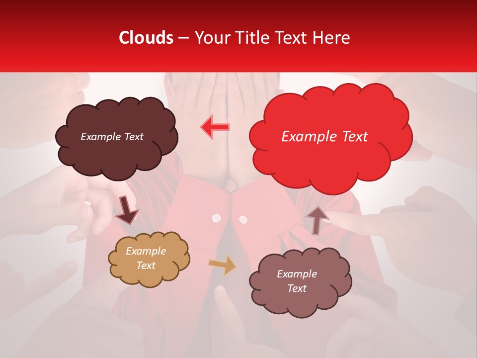 A Group Of People Covering Their Faces With Their Hands PowerPoint Template
