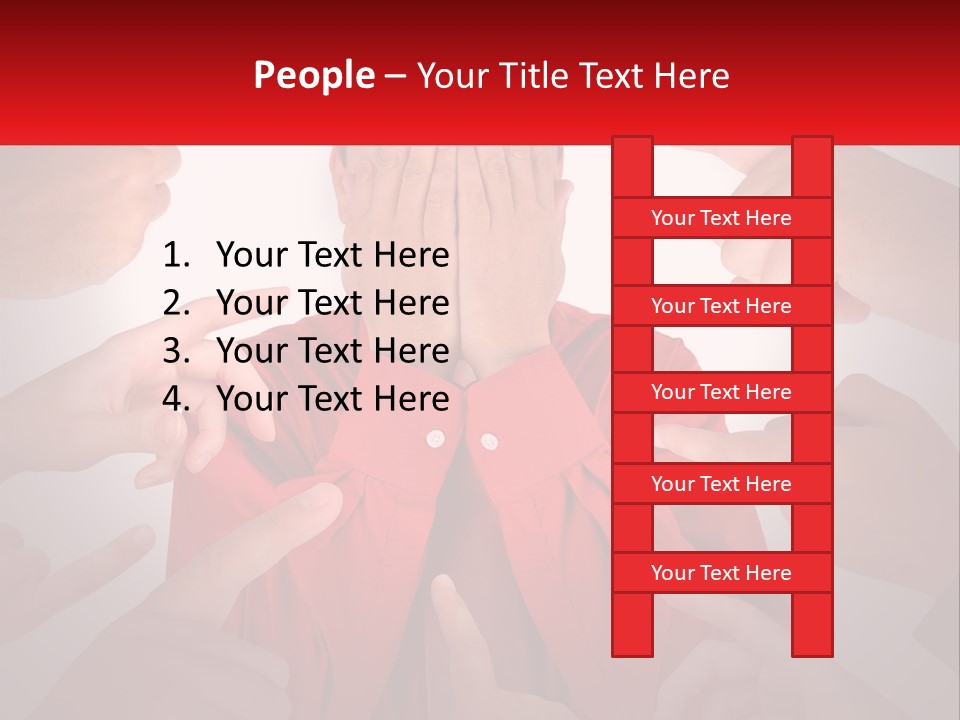 A Group Of People Covering Their Faces With Their Hands PowerPoint Template