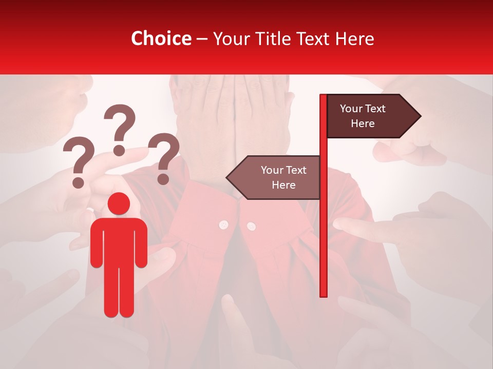 A Group Of People Covering Their Faces With Their Hands PowerPoint Template