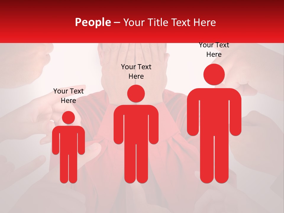 A Group Of People Covering Their Faces With Their Hands PowerPoint Template