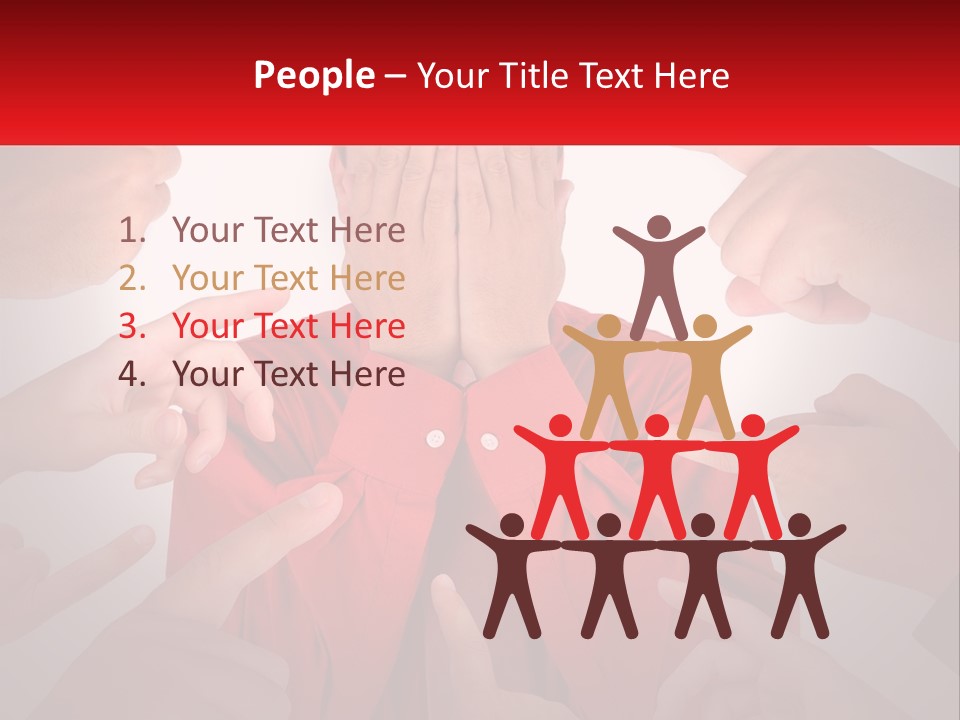 A Group Of People Covering Their Faces With Their Hands PowerPoint Template