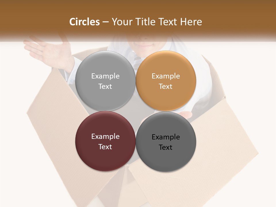 A Man Sitting In A Cardboard Box With His Hands Out PowerPoint Template