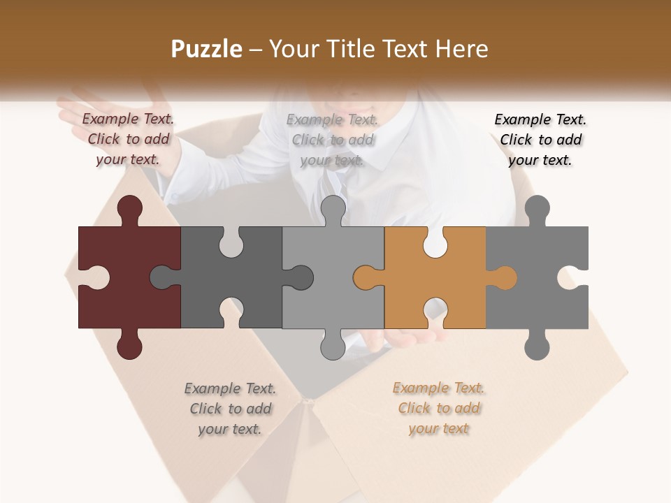 A Man Sitting In A Cardboard Box With His Hands Out PowerPoint Template
