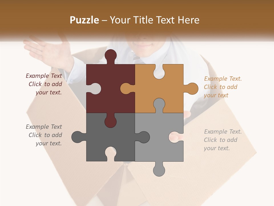 A Man Sitting In A Cardboard Box With His Hands Out PowerPoint Template