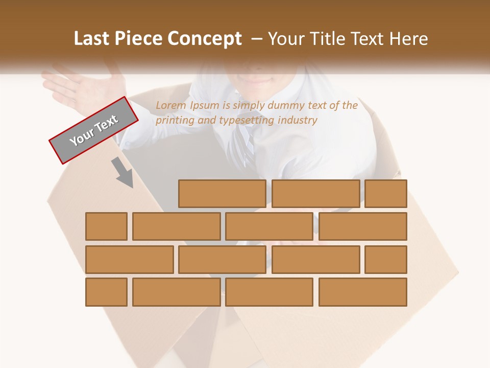 A Man Sitting In A Cardboard Box With His Hands Out PowerPoint Template