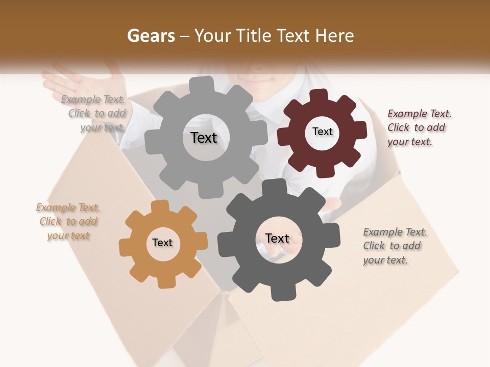 A Man Sitting In A Cardboard Box With His Hands Out PowerPoint Template