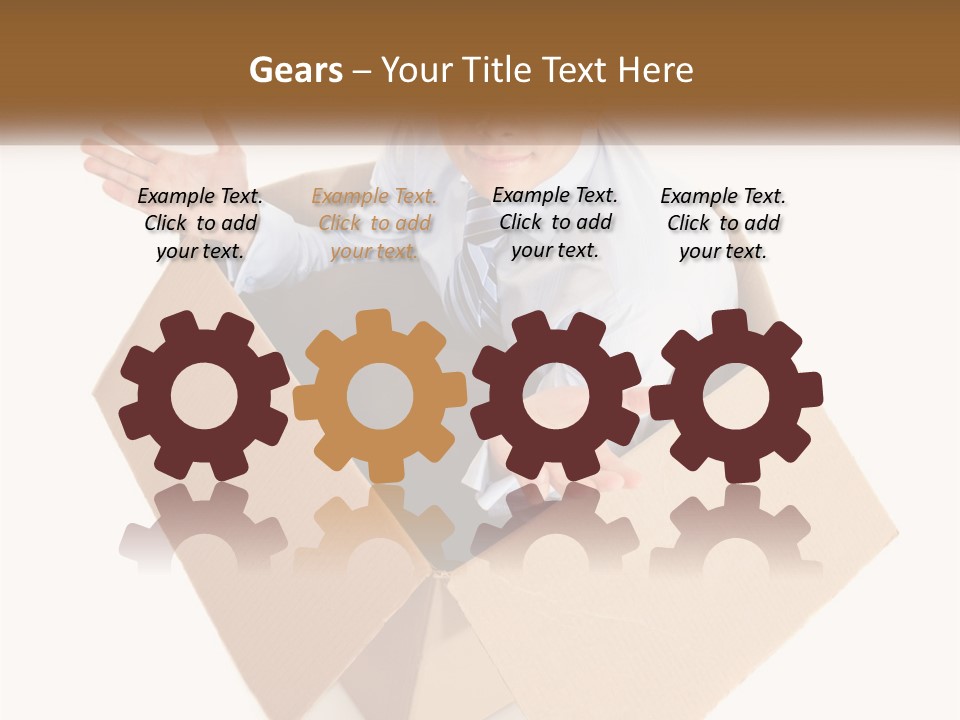 A Man Sitting In A Cardboard Box With His Hands Out PowerPoint Template