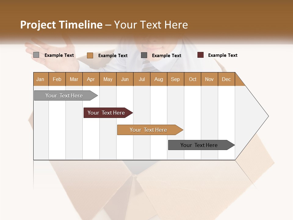 A Man Sitting In A Cardboard Box With His Hands Out PowerPoint Template