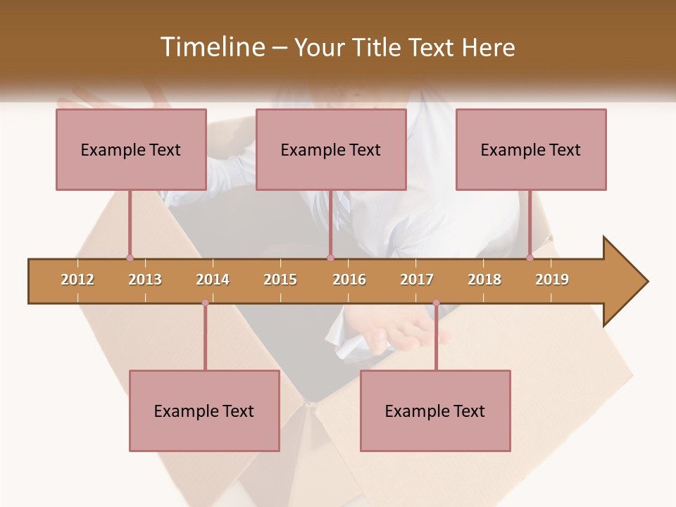 A Man Sitting In A Cardboard Box With His Hands Out PowerPoint Template