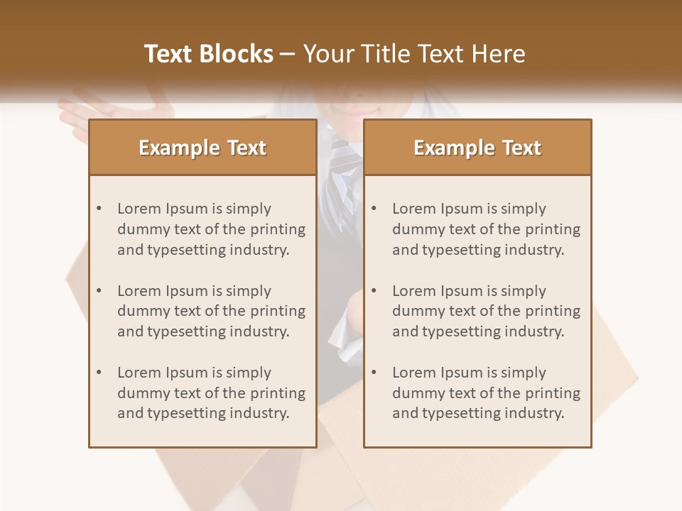 A Man Sitting In A Cardboard Box With His Hands Out PowerPoint Template