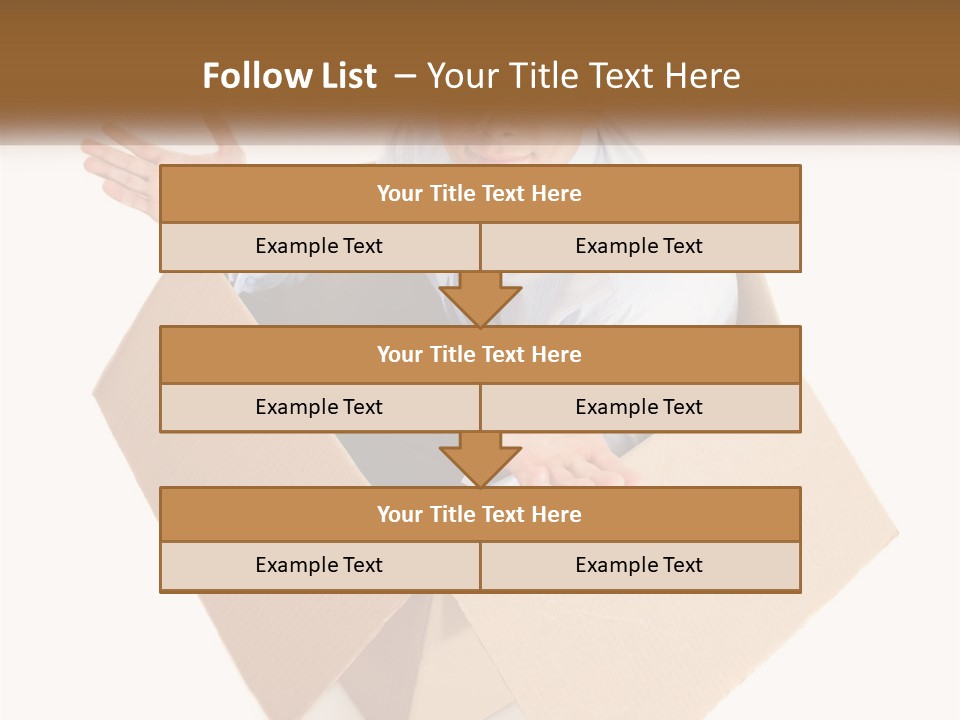 A Man Sitting In A Cardboard Box With His Hands Out PowerPoint Template