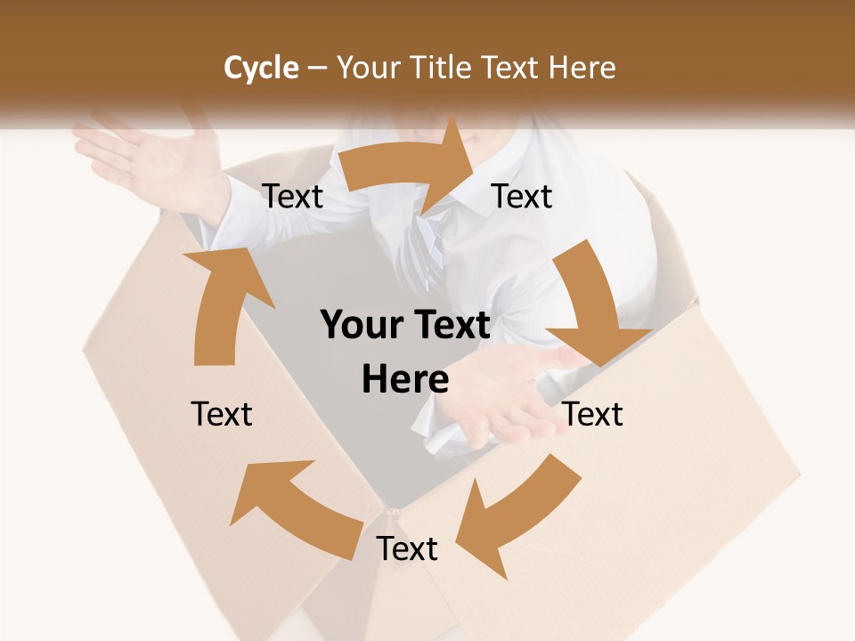 A Man Sitting In A Cardboard Box With His Hands Out PowerPoint Template