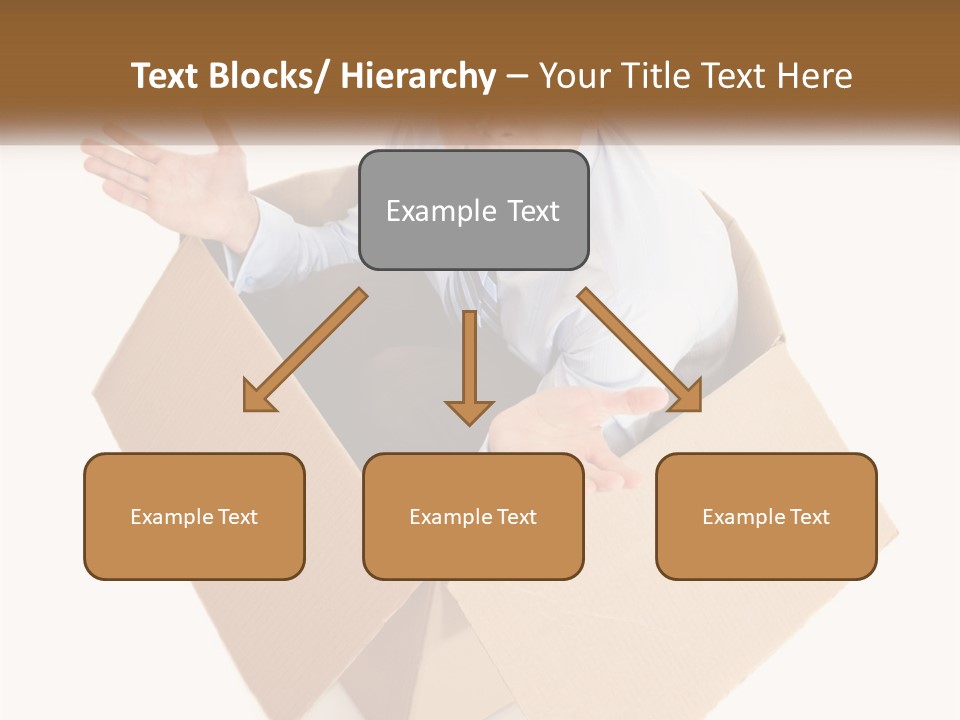 A Man Sitting In A Cardboard Box With His Hands Out PowerPoint Template