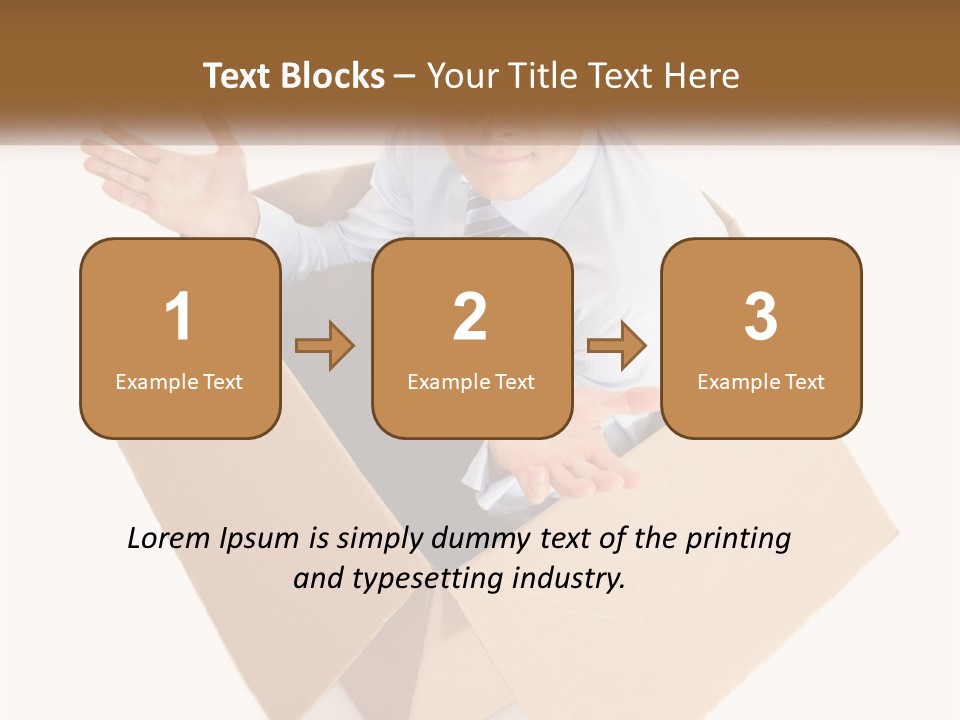 A Man Sitting In A Cardboard Box With His Hands Out PowerPoint Template