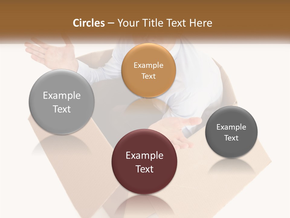 A Man Sitting In A Cardboard Box With His Hands Out PowerPoint Template