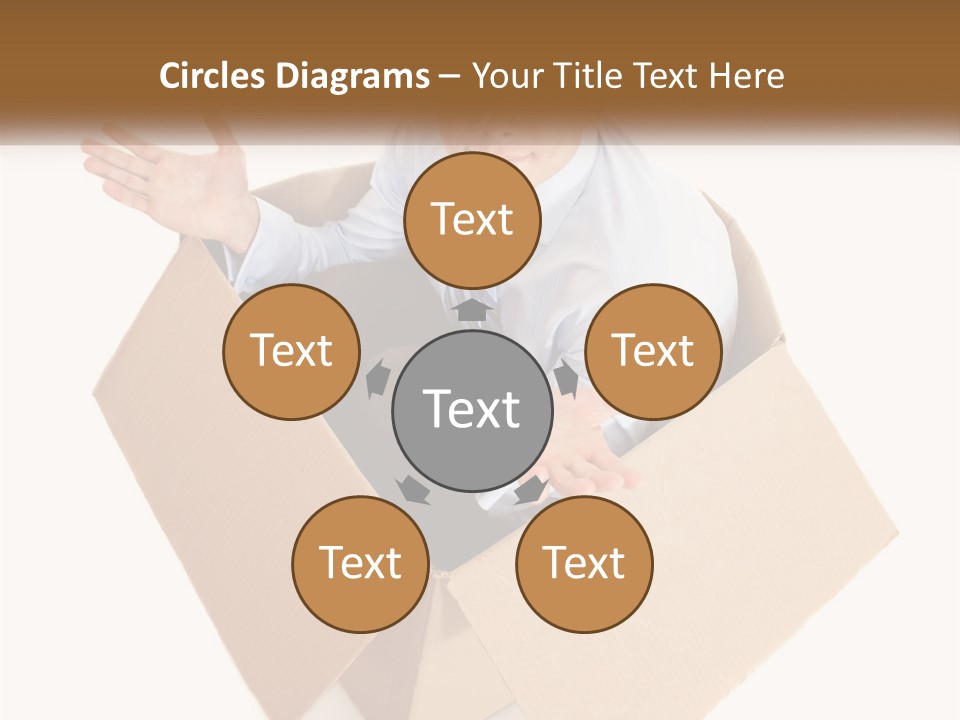 A Man Sitting In A Cardboard Box With His Hands Out PowerPoint Template