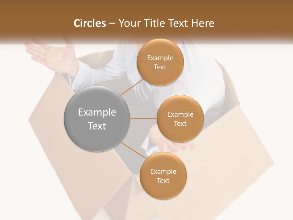 A Man Sitting In A Cardboard Box With His Hands Out PowerPoint Template