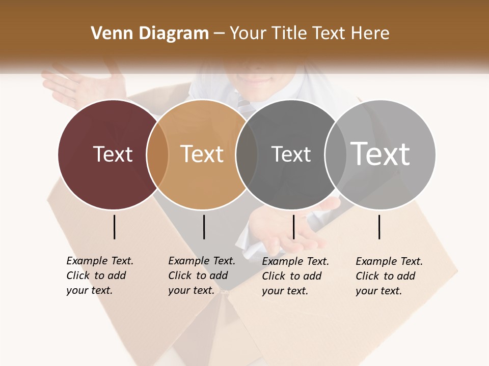 A Man Sitting In A Cardboard Box With His Hands Out PowerPoint Template