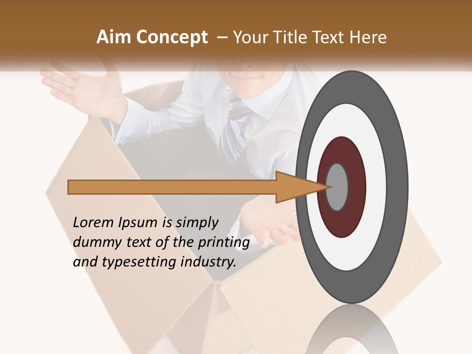 A Man Sitting In A Cardboard Box With His Hands Out PowerPoint Template