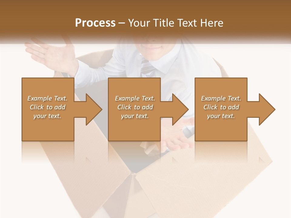 A Man Sitting In A Cardboard Box With His Hands Out PowerPoint Template