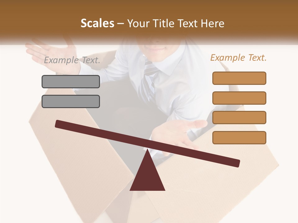 A Man Sitting In A Cardboard Box With His Hands Out PowerPoint Template