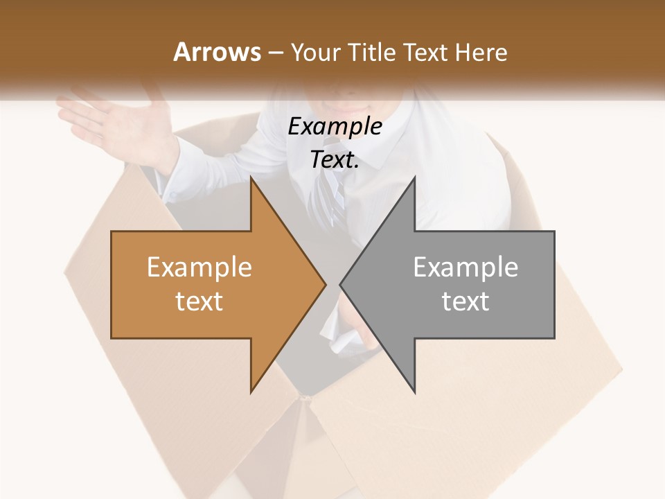 A Man Sitting In A Cardboard Box With His Hands Out PowerPoint Template