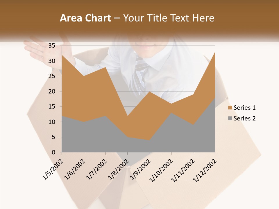 A Man Sitting In A Cardboard Box With His Hands Out PowerPoint Template